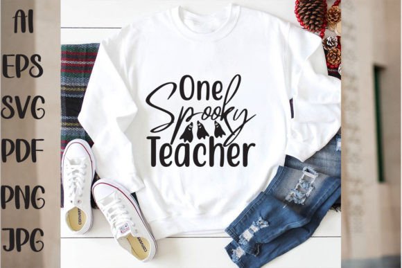 One Spooky Teacher Graphics for T-Shirt Designs