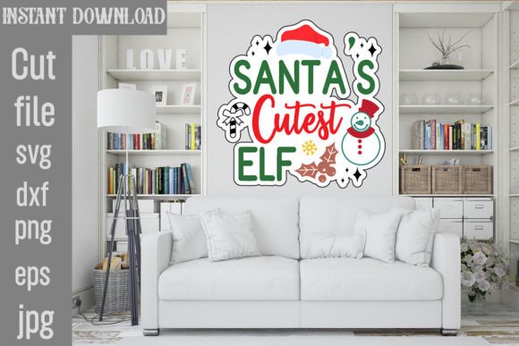 Santa s Cutest Elf SVG: Graphics for T-Shirt Designs